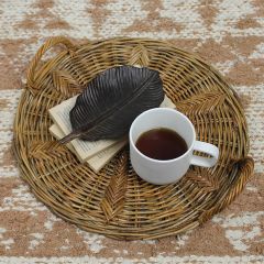 Wood Leaf Trinket Tray Set of 2