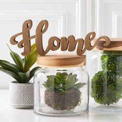 Wood Script Tabletop Signs, Set of 3