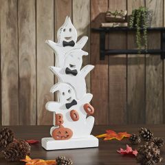 Wooden BOO Ghost Stack Tabletop Decor