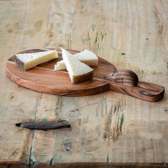 Wooden Cheese Board With Carved Mouse