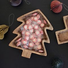 Wooden Christmas Tree Display Bowl
