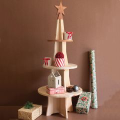 Wooden Christmas Tree Display Shelf