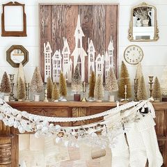 Wooden Church Village Rustic Wall Art