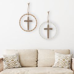 Wooden Cross Wall Decor Set of 2