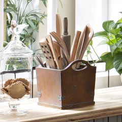 Wooden Kitchen Caddy Utensil