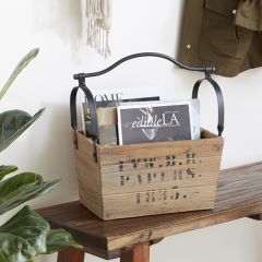 Wooden Magazine Holder With Harness Style Handle