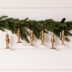 Wooden Nutcracker Ornament Set of 6