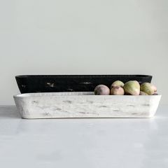 Wooden Painted Dough Bowls Set of 2