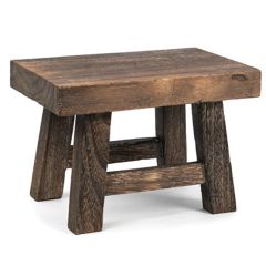 Wooden Rectangle Foot Stool 11.5 Inch