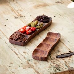 Wooden Retro Snack Server Set of 2