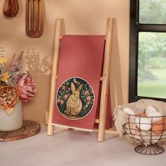Woodland Bunny With Flowers Kitchen Towel Set of 2