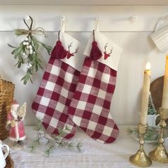 Woodland Christmas Tasseled Stocking