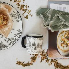 Woodland Deer Motif Ceramic Mug