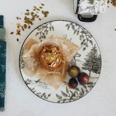 Woodland Deer Motif Ceramic Platter