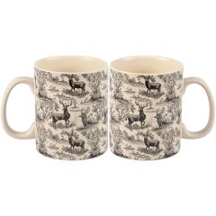 Woodland Deer Toile Stoneware Mug