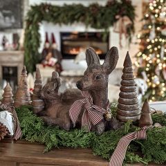 Woodland Doe With Fawn Statuette