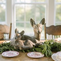 Woodland Doe With Fawn Statuette