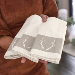 Woodland Farmhouse Antler Napkins Set of 4