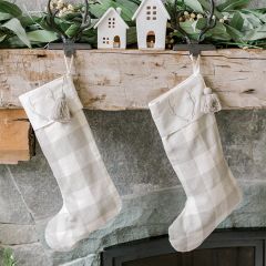 Woodland Farmhouse Check Christmas Stocking