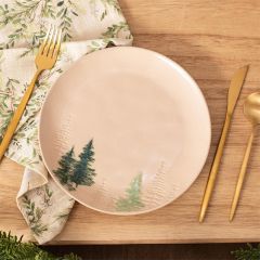 Woodland Pine Forest Stoneware Plate Set of 4