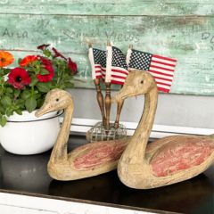 Woodland Wood Duck Sculptures Set of 2