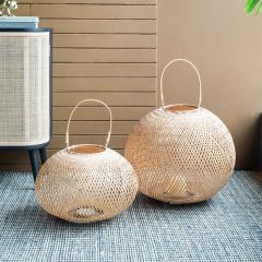 Woven Bamboo Round Lantern