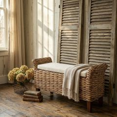 Woven Bench With Cushion Top