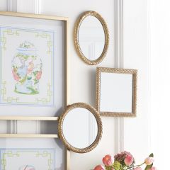 Woven Edge Frame Wall Mirror Collection Set of 3