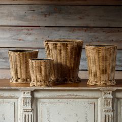 Woven Flower Bucket Planters Set of 4