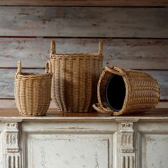 Woven Handled Plant Baskets Set of 3