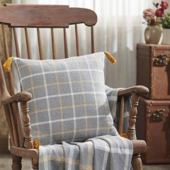 Woven Harvest Plaid Throw Pillow