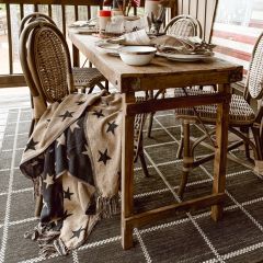 Woven Jacquard Stars Reversible Throw Blanket