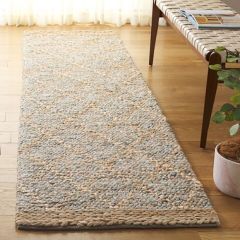 Woven Jute and Cotton Rust/Natural Area Rug