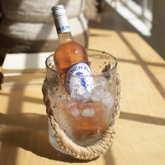 Woven Jute Handled Glass Wine Bucket