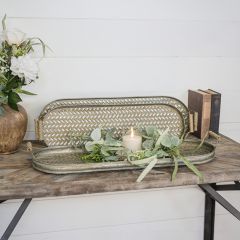 Woven Metal Decorative Oval Trays Set of 3