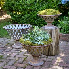 Woven Metal Pedestal Bowl Set of 3