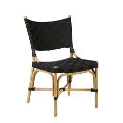 Woven Nylon and Rattan Side Chair