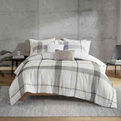 Woven Plaid 5 Piece Comforter Set