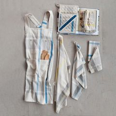 Woven Plaid Apron With Pockets