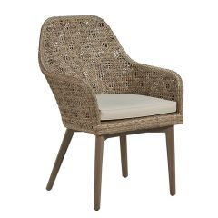 Woven Rattan And Wood Accent Chair