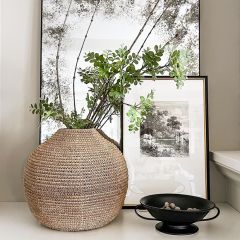 Woven Rattan Basket Vase