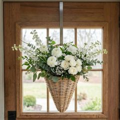 Woven Rattan Cone Wall Basket