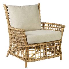 Woven Rattan Cushioned Patio Chair