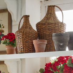 Woven Rattan Demijohn Vase