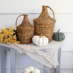 Woven Rattan Demijohn Vase