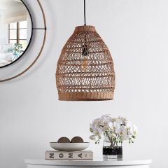 Woven Rattan Dome Pendant Light