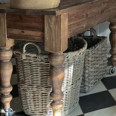 Woven Rattan Handled Storage Basket