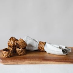 Woven Rattan Napkin Rings Set of 6