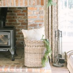 Woven Rattan Oval Basket Stand