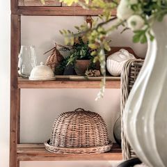 Woven Rattan Tray With Dome Cover